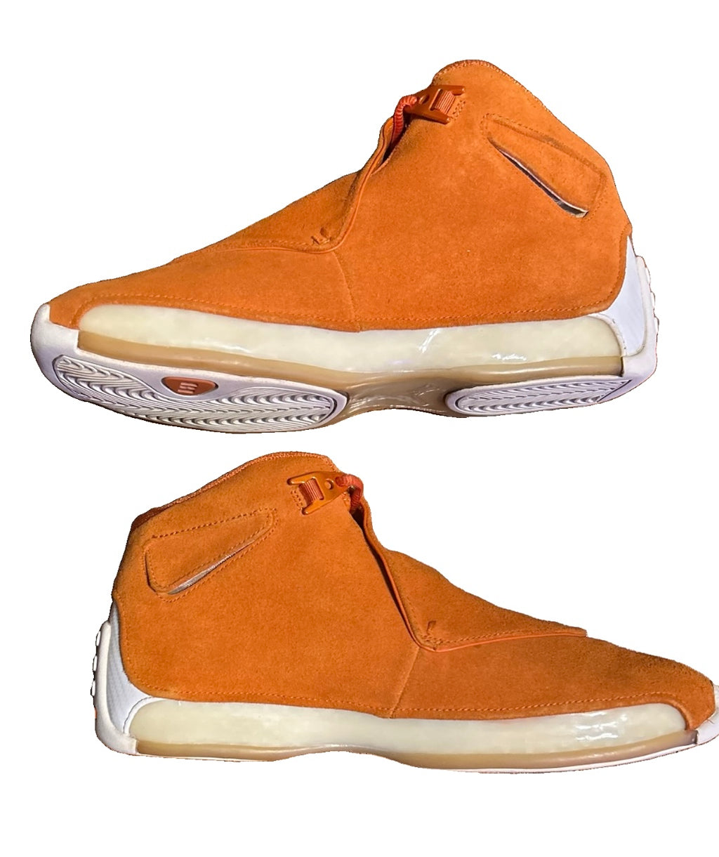 Air Jordan 18 Retro Orange Suede Campfire Orange AA2494-801 Size 11 Mens Lightly Used No Box Sail 2018