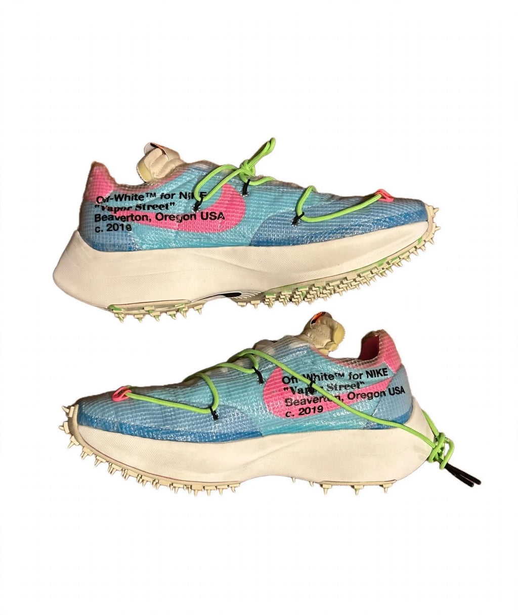 Off-White x Nike Vapor Street Polarized Blue CD8178-400 Size 13 Men 14.5 Women NEW No Box Virgil Abloh 2019