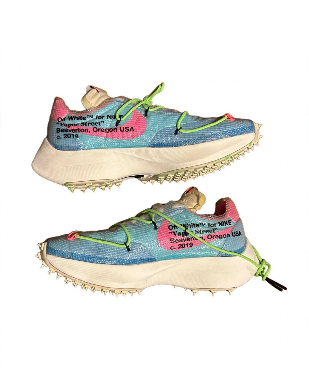 Off-White x Nike Vapor Street Polarized Blue CD8178-400 Size 13 Men 14.5 Women NEW No Box Virgil Abloh 2019