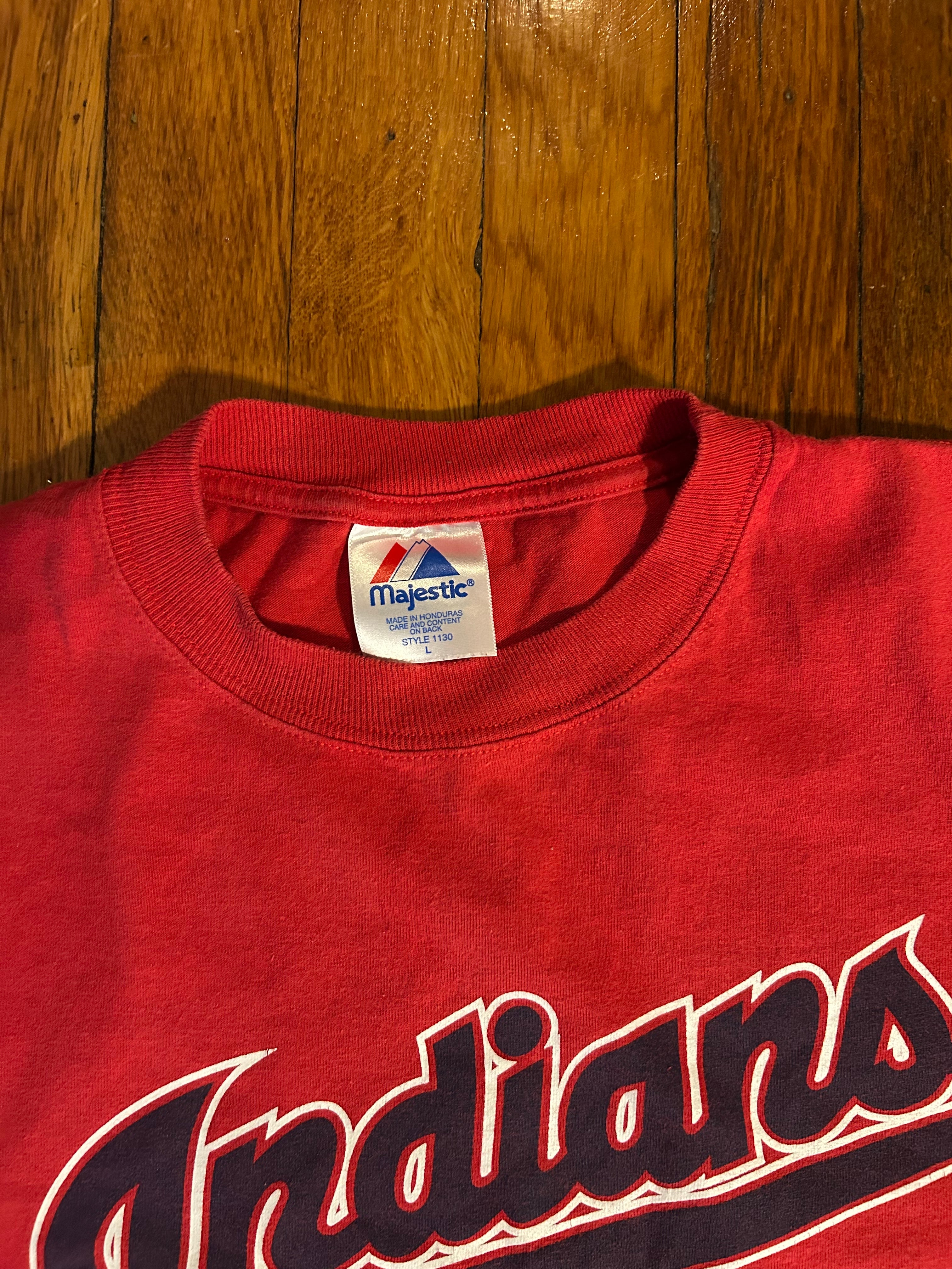 Kenny Lofton Cleveland Indians Majestic Jersey MLB T-shirt Size Large