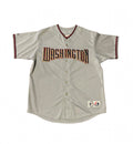 Washington Nationals Jersey Majestic A6400 Mens L Grey Road MLB Baseball Very Clean