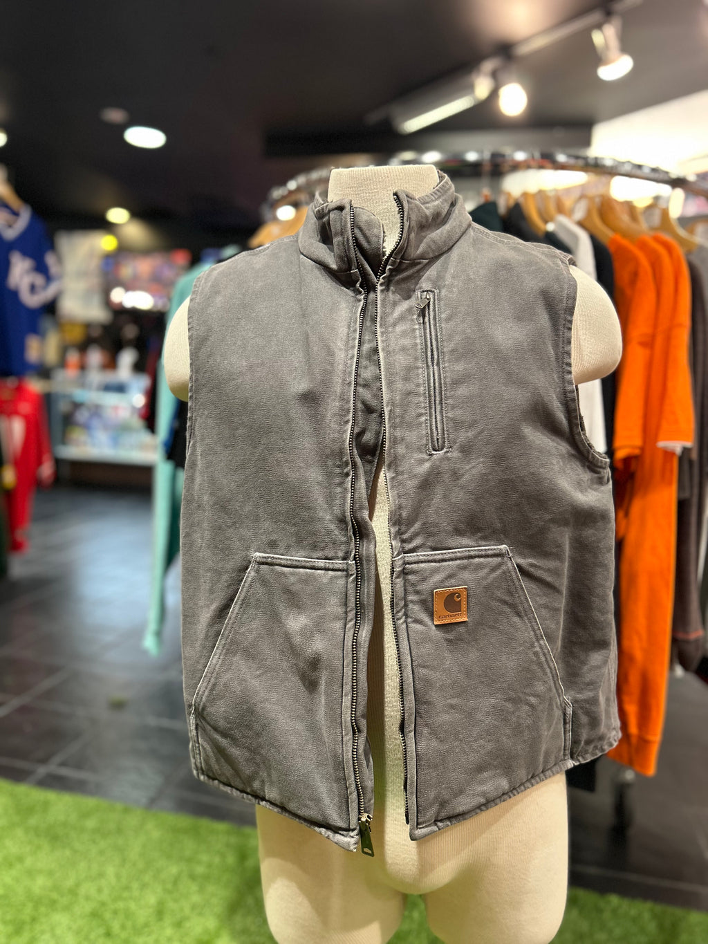 Carhartt Sherpa Lined Vest Grey Size Large Mens