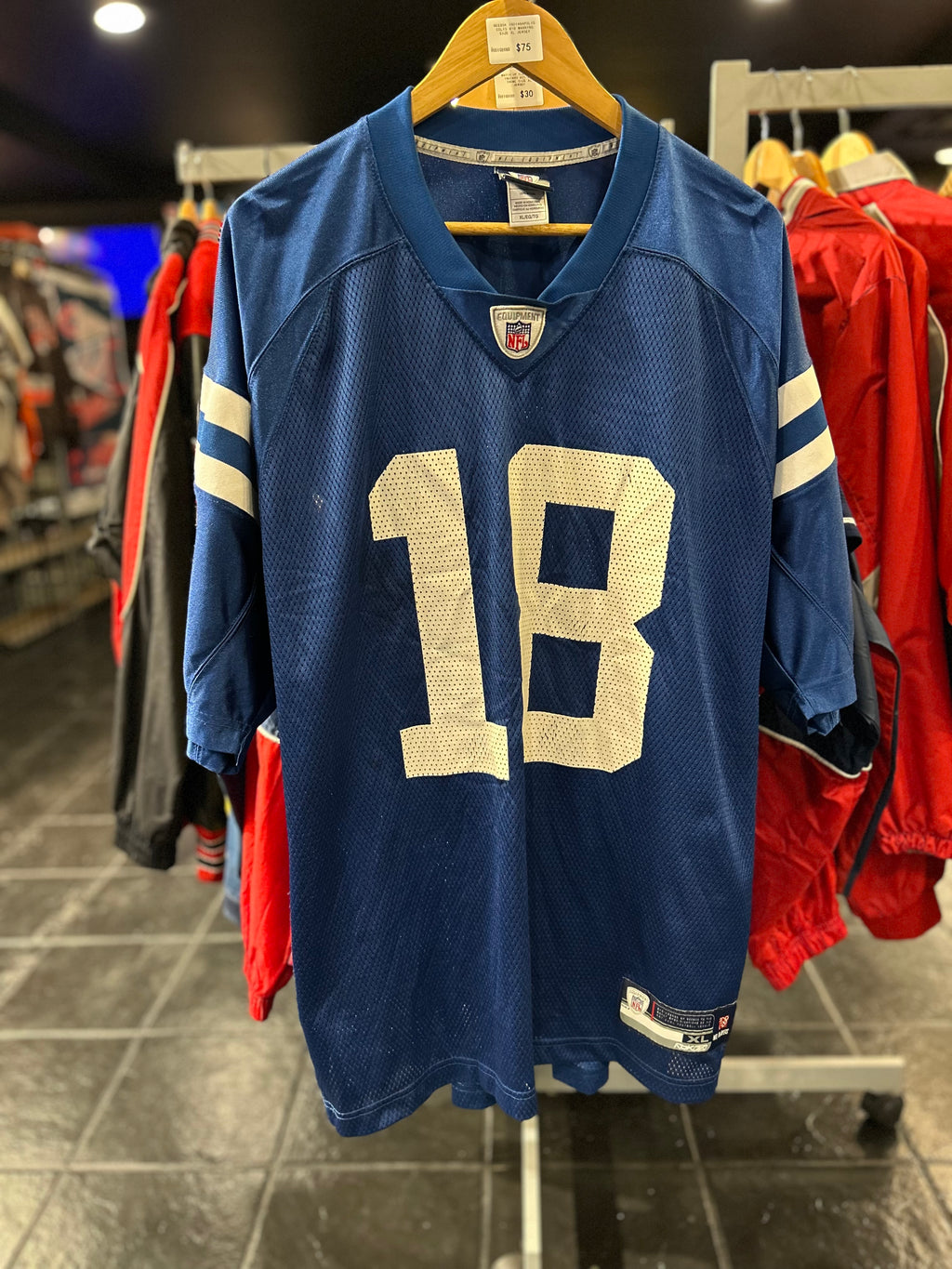 Vintage Reebok NFL Indianapolis Colts #18 Peyton Manning Football Jersey Size XL