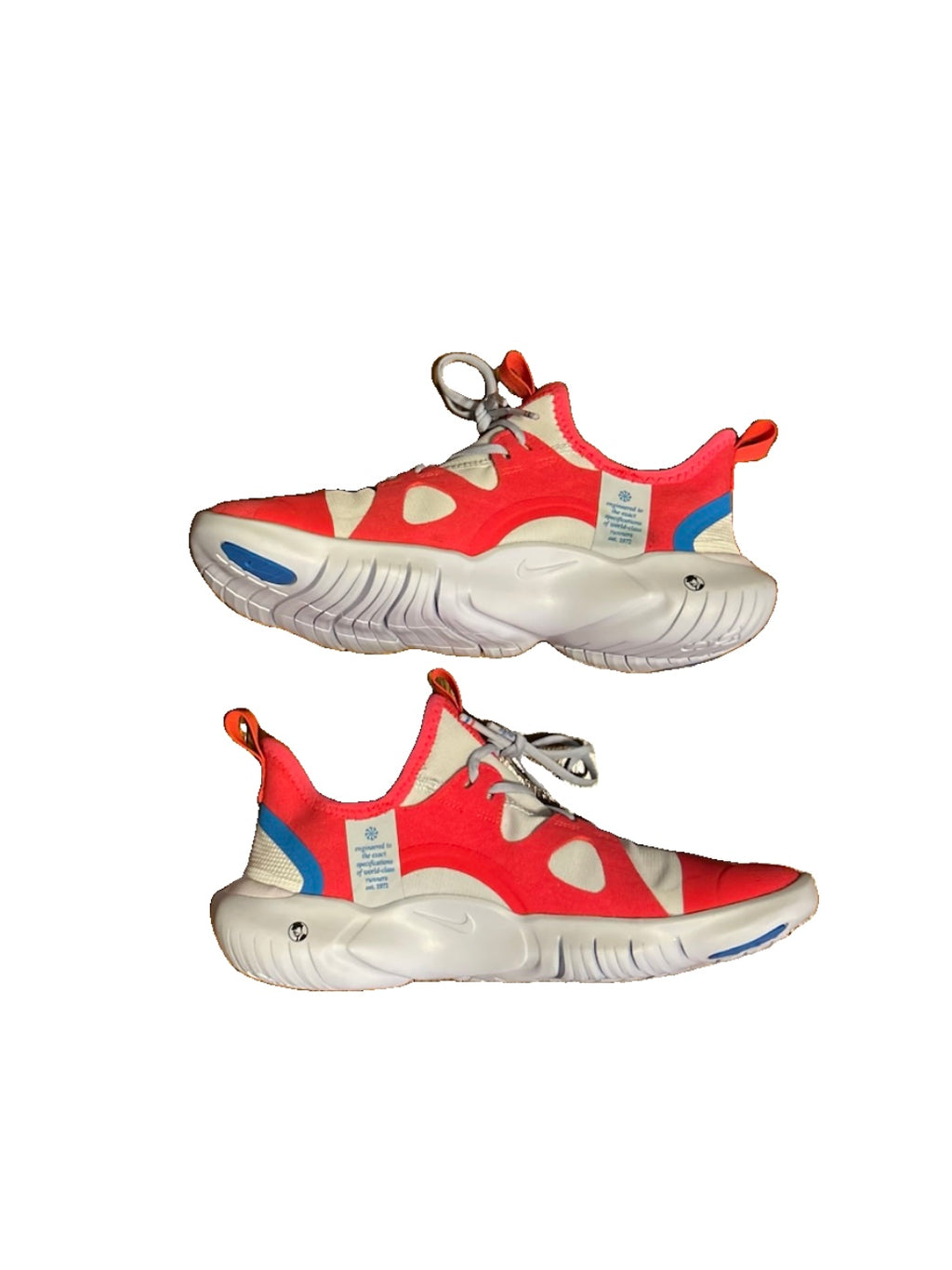 Nike Free Run 5.0 White Laser Crimson Photo Blue CJ7203-800 Youth 5Y 6.5W DS No Box