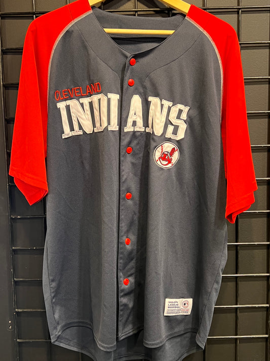 Men’s MLB Dynasty Series Cleveland Indians Jersey Size L