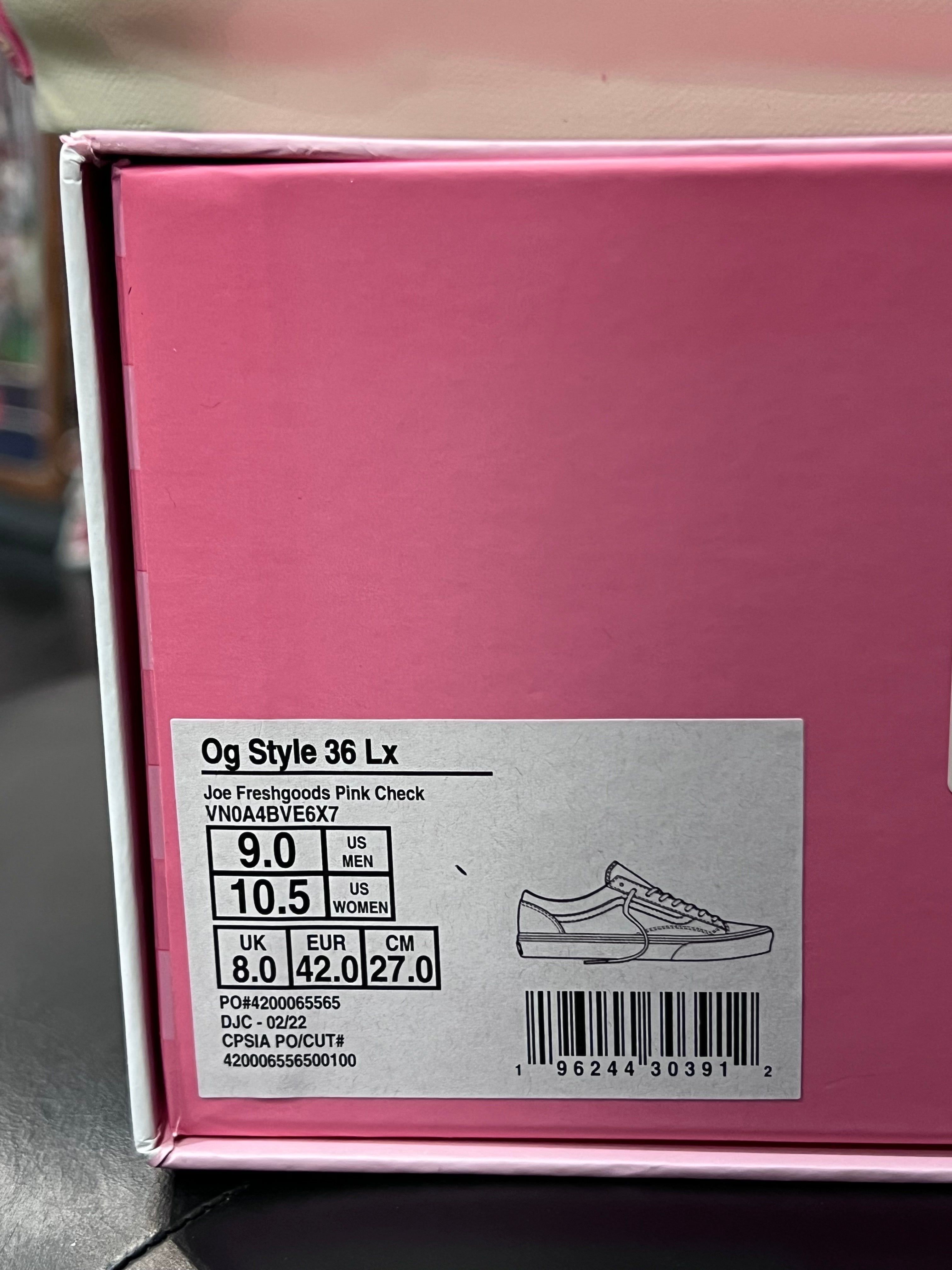 Men’s Vans Vault Style 36 Joe Freshgoods Pink Size 9 Shoes