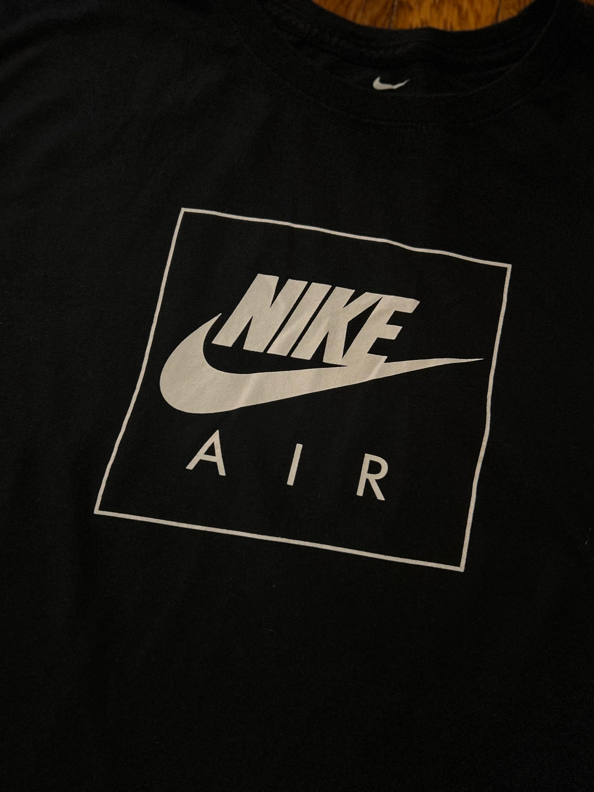 Nike Air Long Sleeve T-Shirt Mens XL Black Box Logo Athletic Cut The Nike Tee