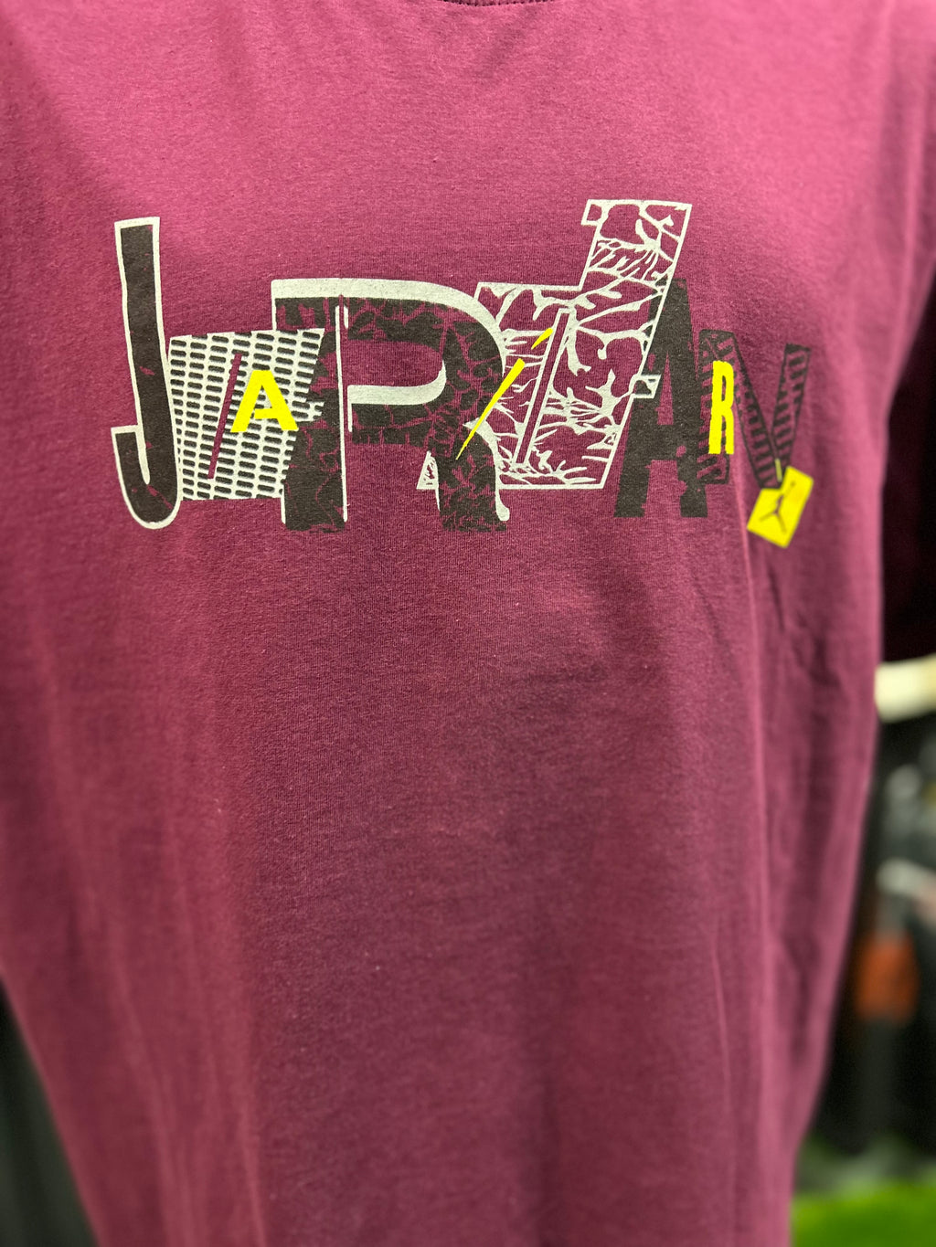Air Jordan Maroon and Yellow T-shirt Size 2XL