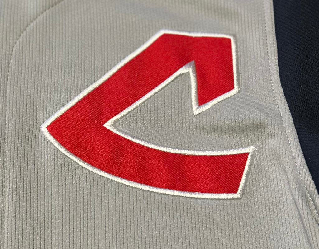Cleveland Indians Jersey M True Fan Gray Navy C Logo Indians Guardians MLB