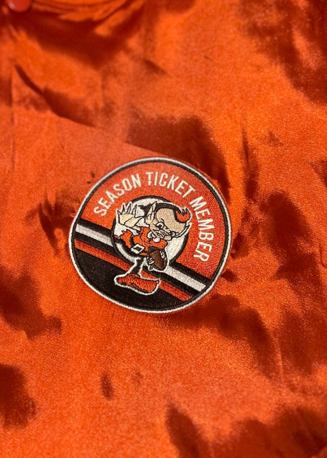 Cleveland Browns Season Ticket Member Jacket XL Brownie Elf Satin Bomber 1946