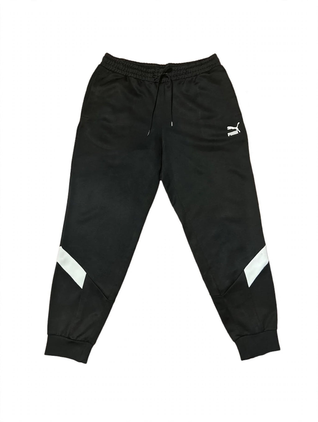 Puma Iconic MCS Tracksuit Mens Set Top XL Pants L Black White Hooded 595300 576376