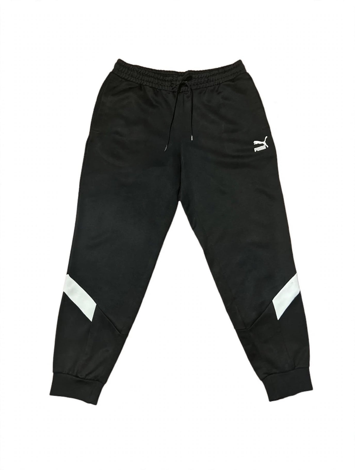 Puma Iconic MCS Tracksuit Mens Set Top XL Pants L Black White Hooded 595300 576376