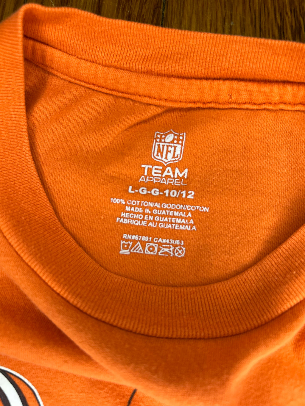 Cleveland Browns Shirt Youth Large 10/12 Orange NFL Team Apparel Browns Football Helmet