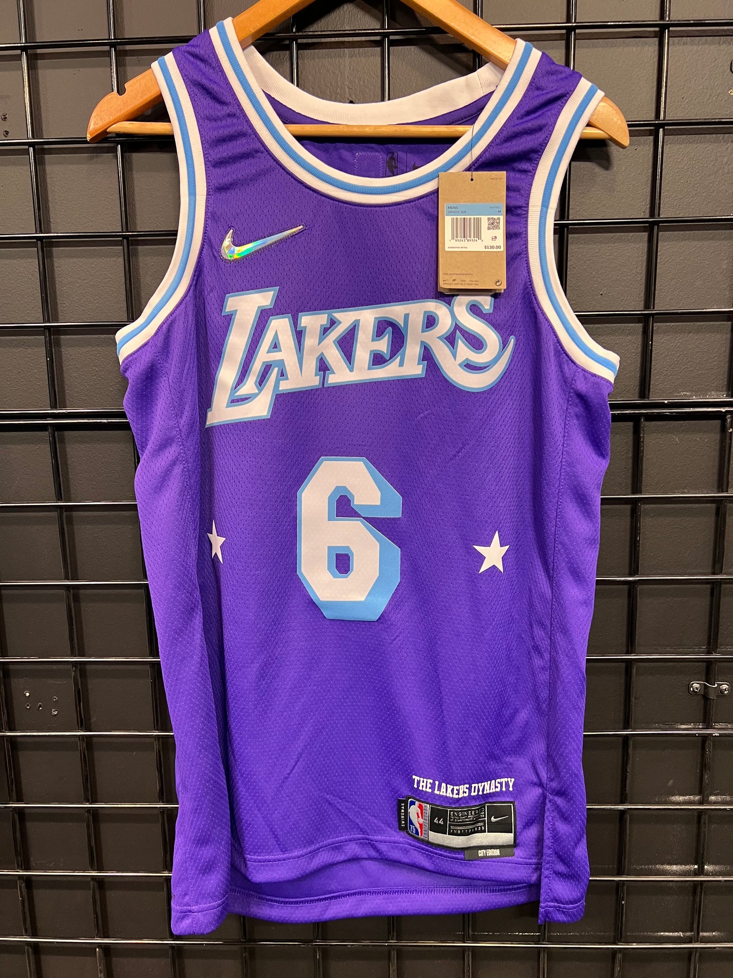Nike LA Lakers #6 James Purple Jersey Size M