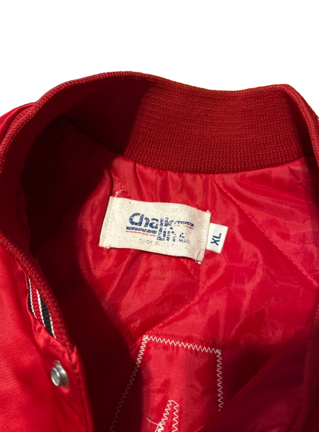Chalk Line Chicago Blackhawks 90s Bomber Jacket Satin XL USA Embroidered Logo