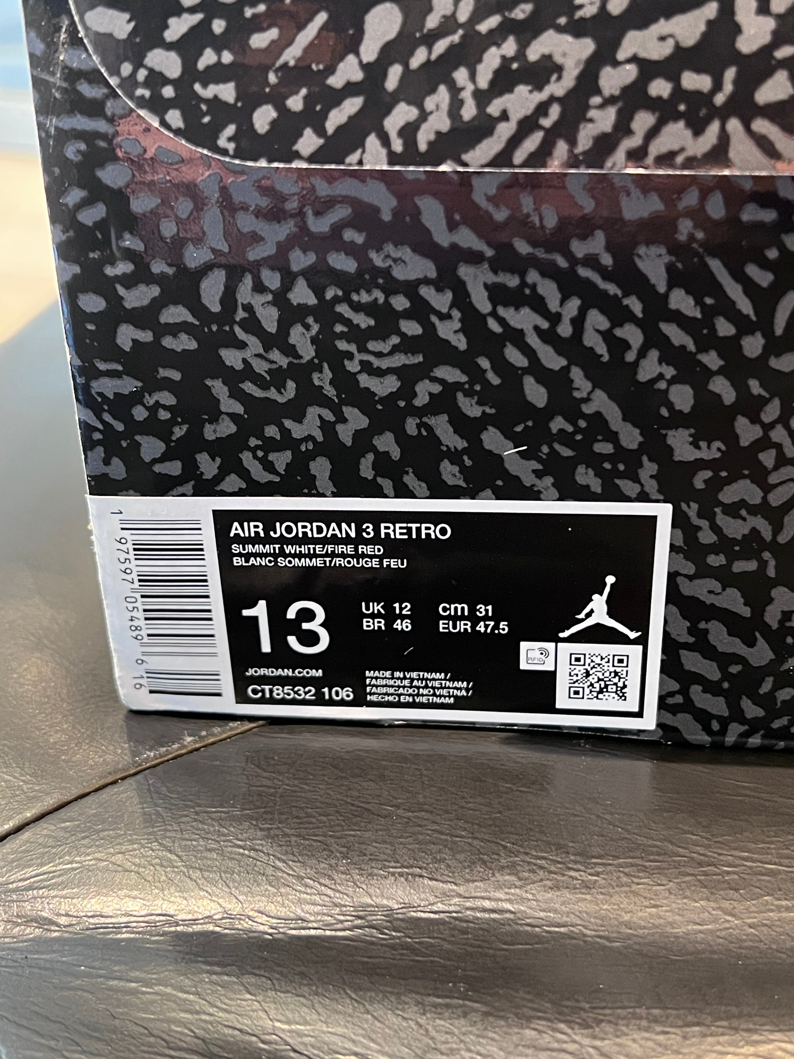 Mens Air Jordan 3 Grey Cement Size 11.5 and 13