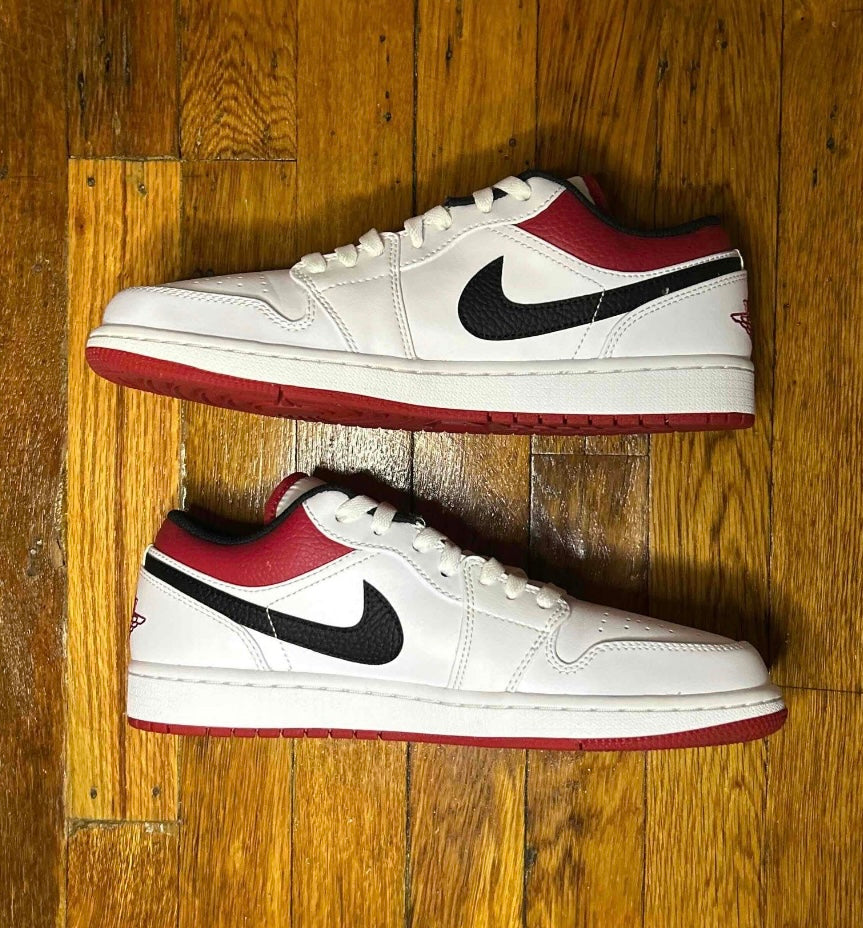 Air Jordan 1 Low White University Red Size 9.5 Men Shoes