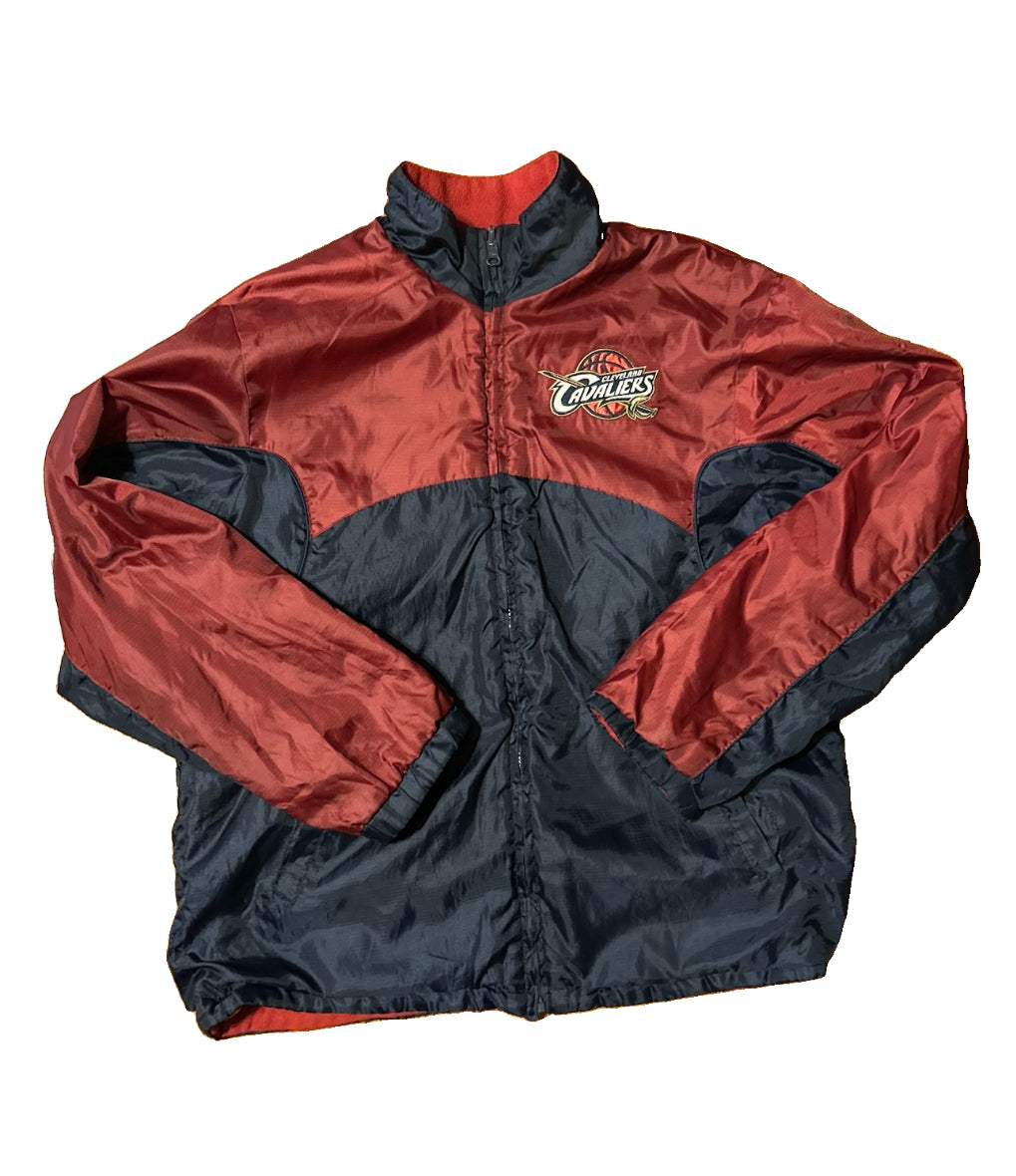 Cleveland Cavaliers Jacket Size Medium Reversible Fleece Windbreaker NBA Wine Navy Vintage