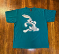 Warner Bros Studio Store Bugs Bunny Tee XL 90s Vintage Teal Looney Tunes Made in USA