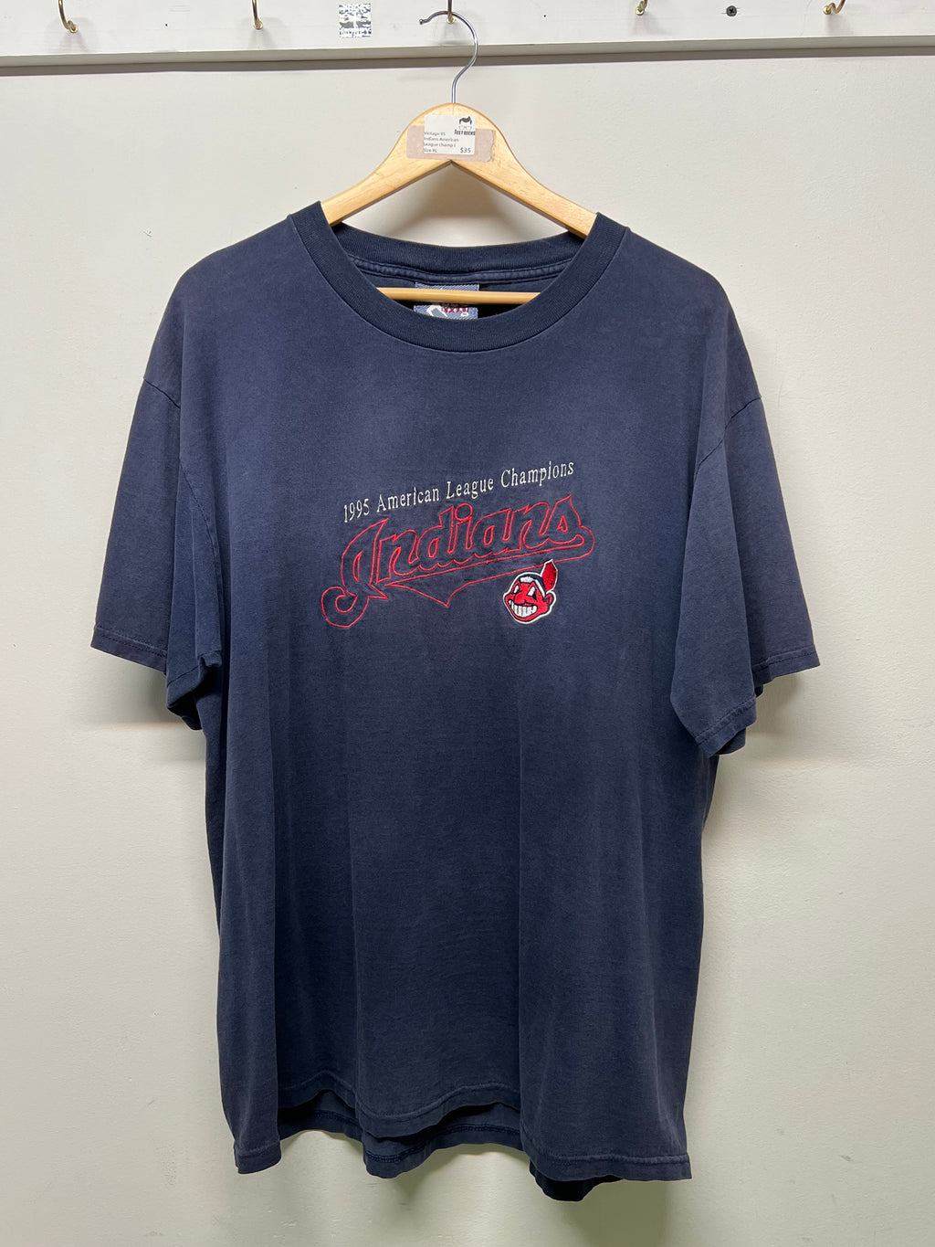 Men’s Vintage 1995 Cleveland Indians American League Champ Tee Size XL