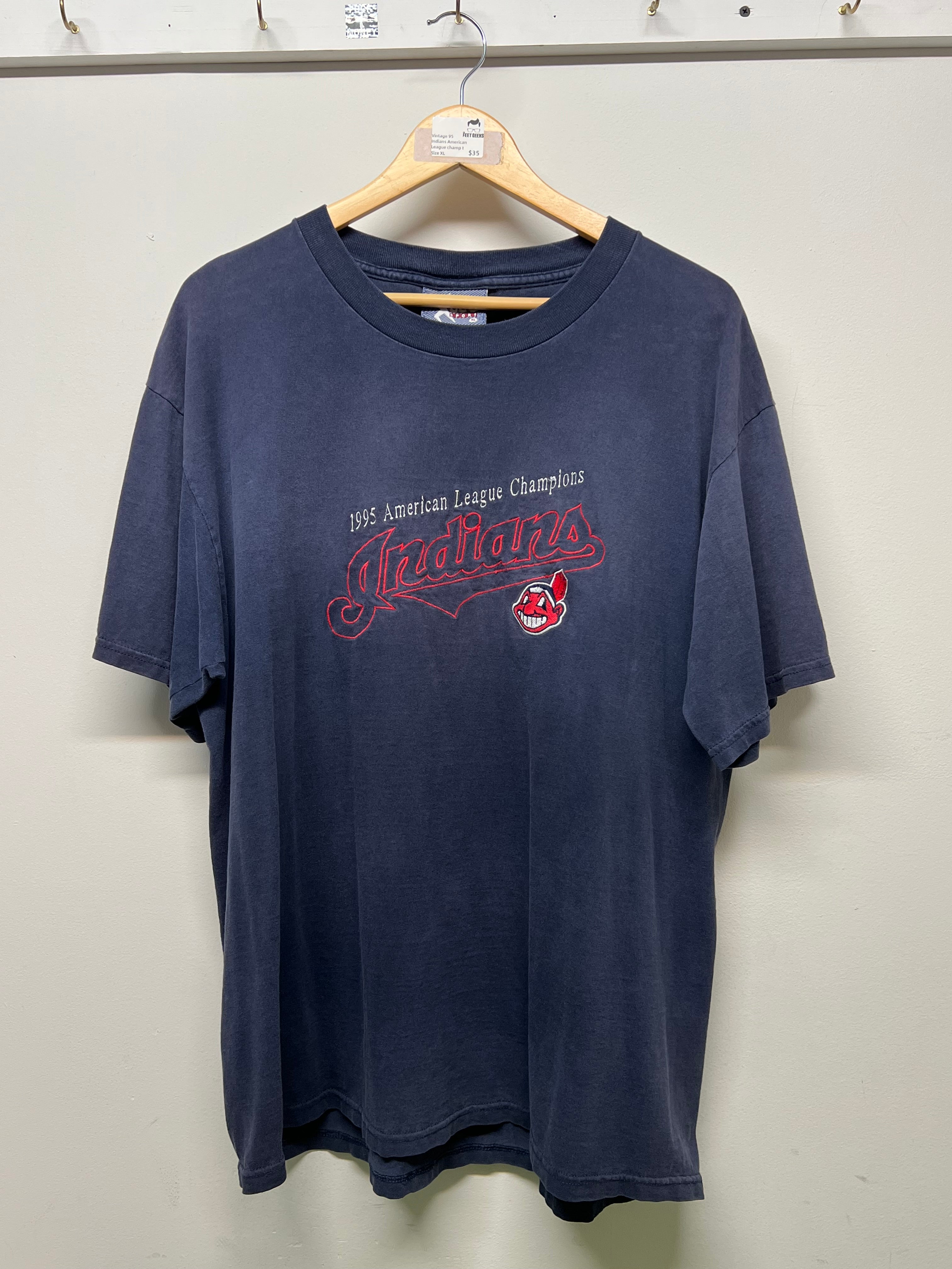 Men’s Vintage 1995 Cleveland Indians American League Champ Tee Size XL
