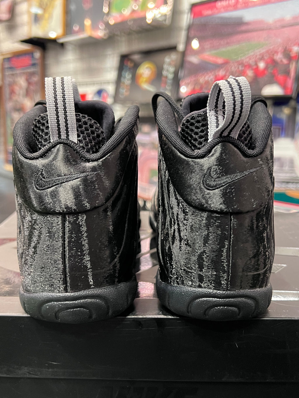 Gradeschool Nike Little Posite Foamposite Black Cat Size 7