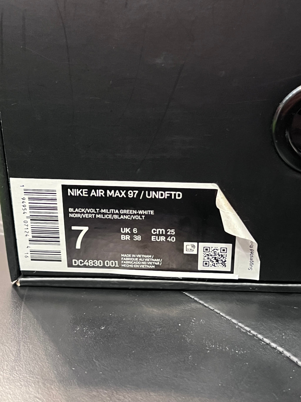Men’s Nike Air Max 97 Undefeated Black Size 7 Shoes