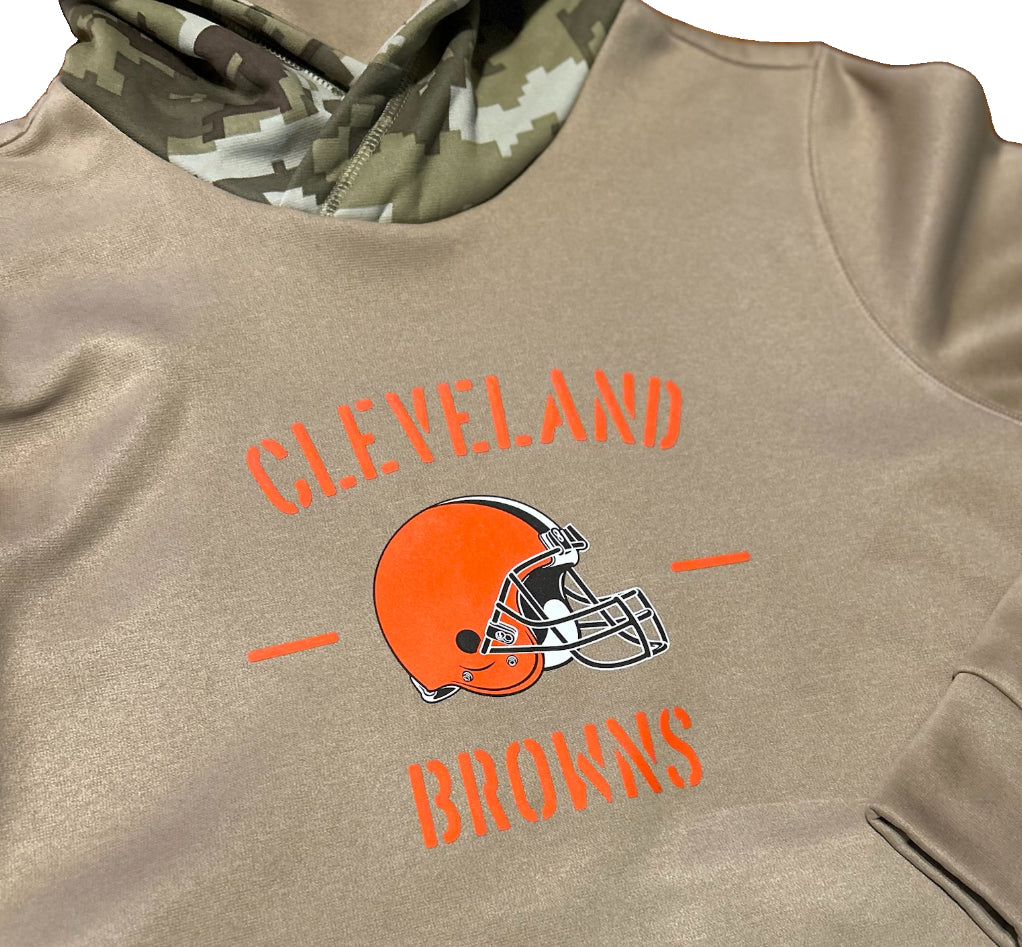 Nike Womens Cleveland Browns Therma Hoodie M AT7917-297 Beige Tan NWOT Orange Swoosh Womens Medium New Without Tags