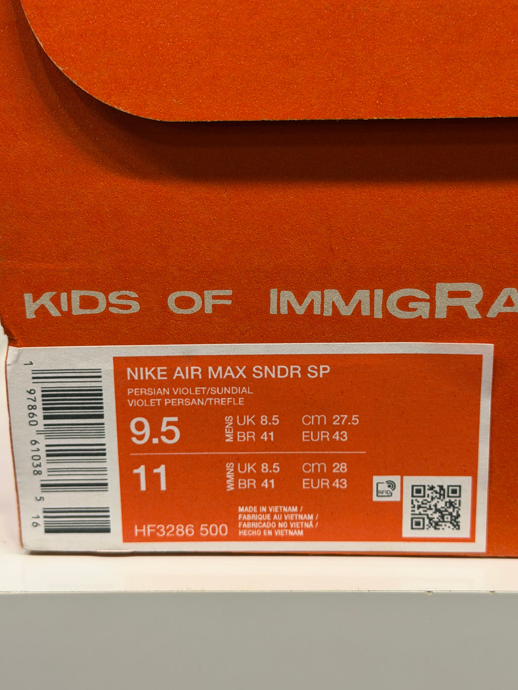 Nike Air Sunder Kids of Immigrants Size 9.5 Men’s Shoes
