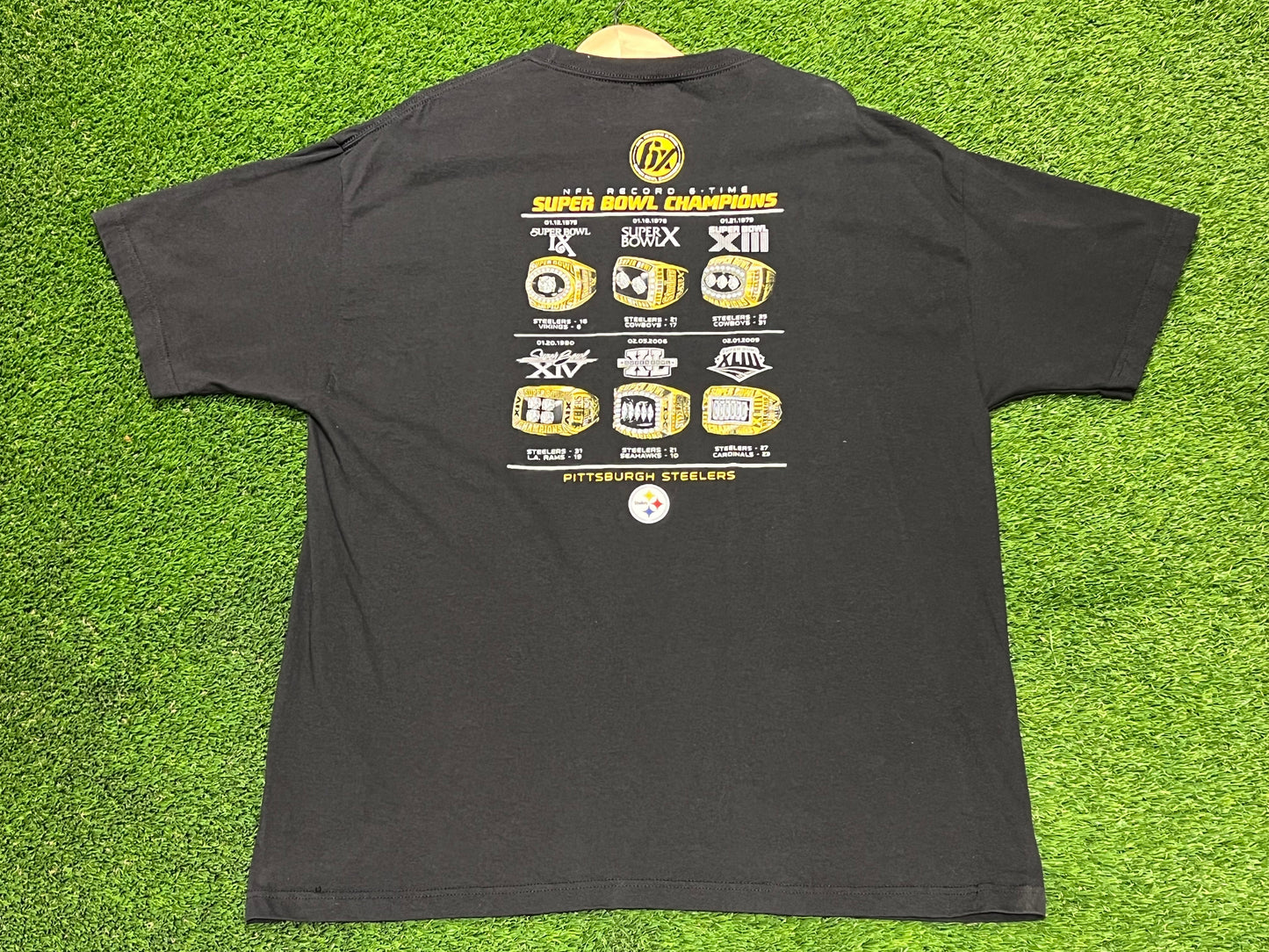 Reebok Pittsburgh Steelers 6x Super Bowl Champs Tee Size XL