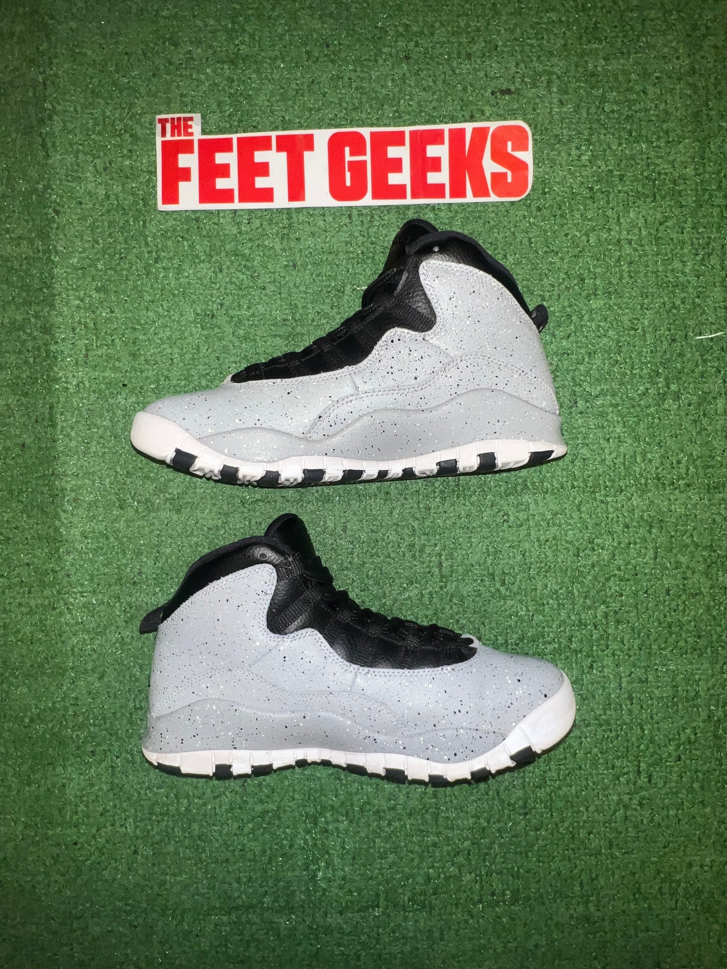 Gradeschool Air Jordan 10 Cement Size 7y Shoes Pre-Owned