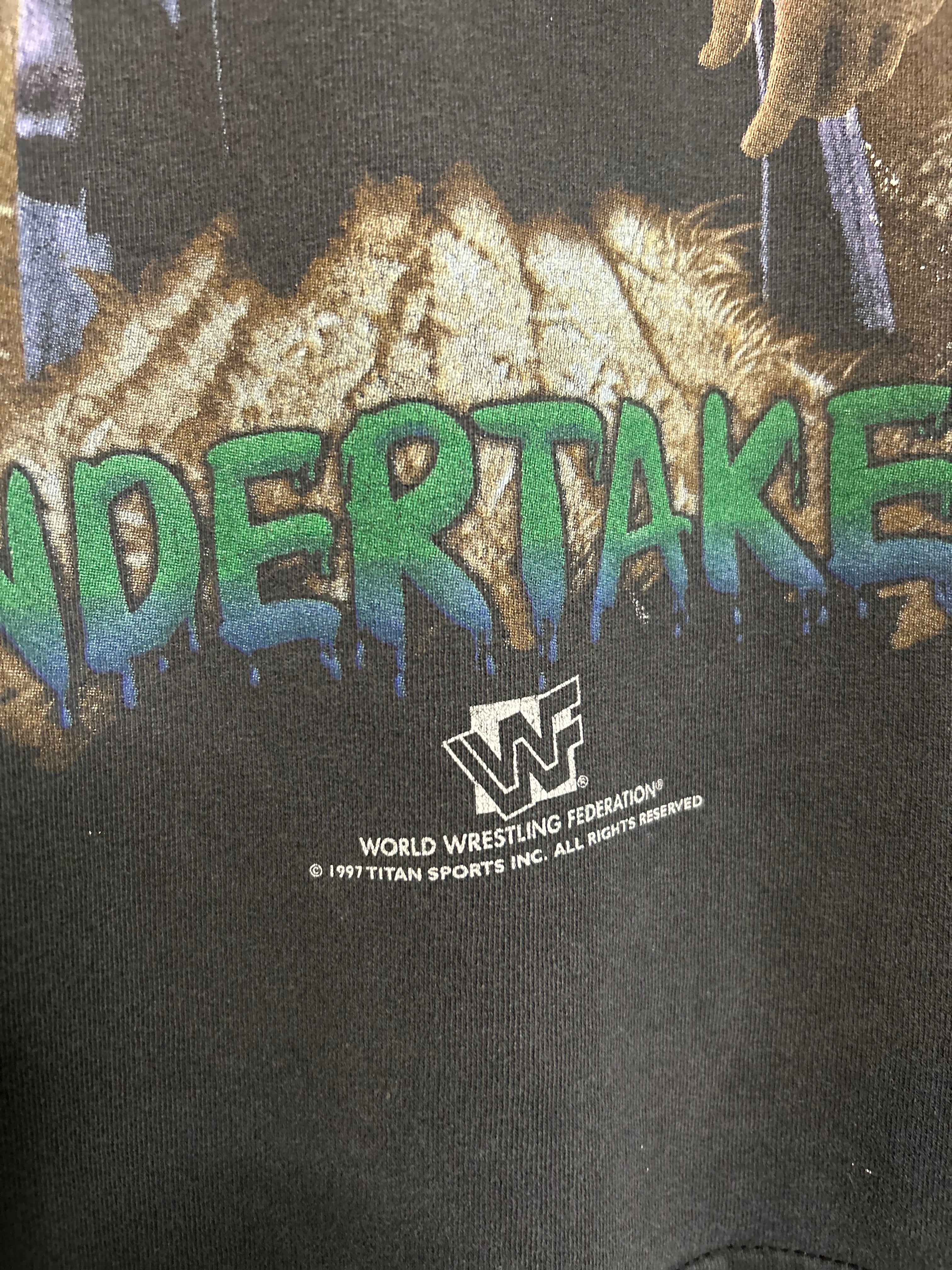WWF Undertaker Wrestling T Shirt 1997 Titan Sports Size XL Men’s