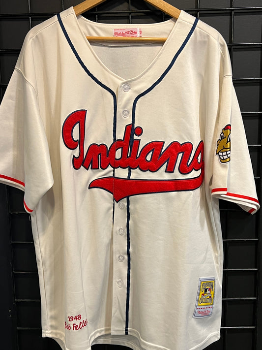 Men’s Cleveland Indians #19 Feller Jersey