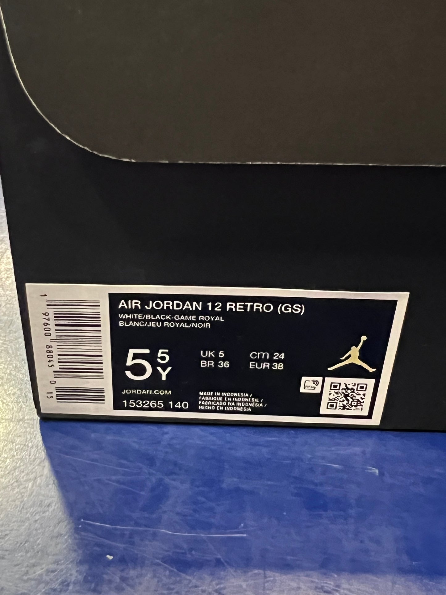 Gradeschool Air Jordan 12 Blueberry Size 5.5y