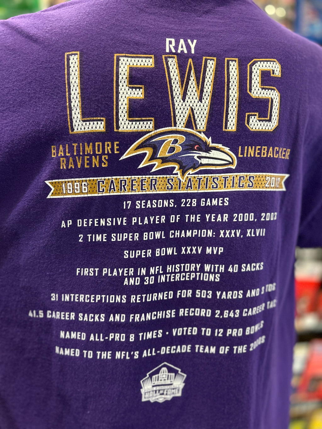 NFL Pro Football Hall of Frame 2018 Ray Lewis T-shirt Size XL