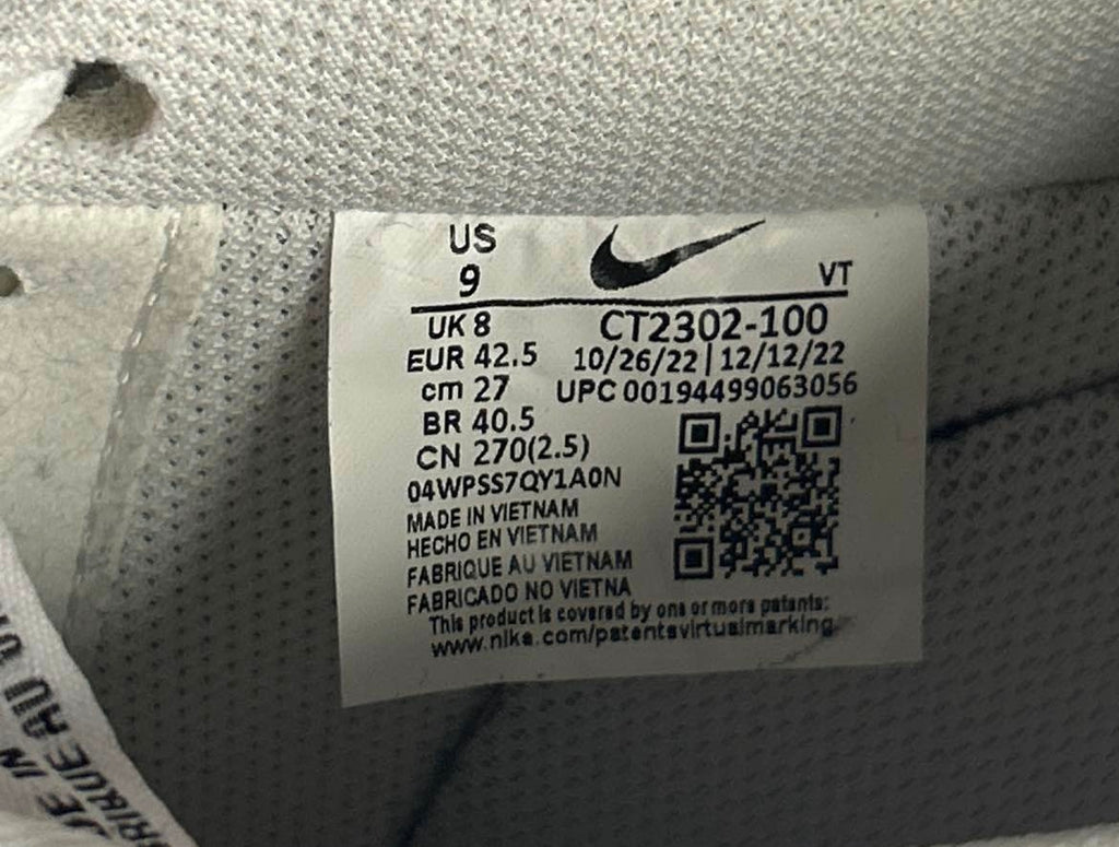 Nike Air Force 1 Low White Black Size 9 Men Shoes