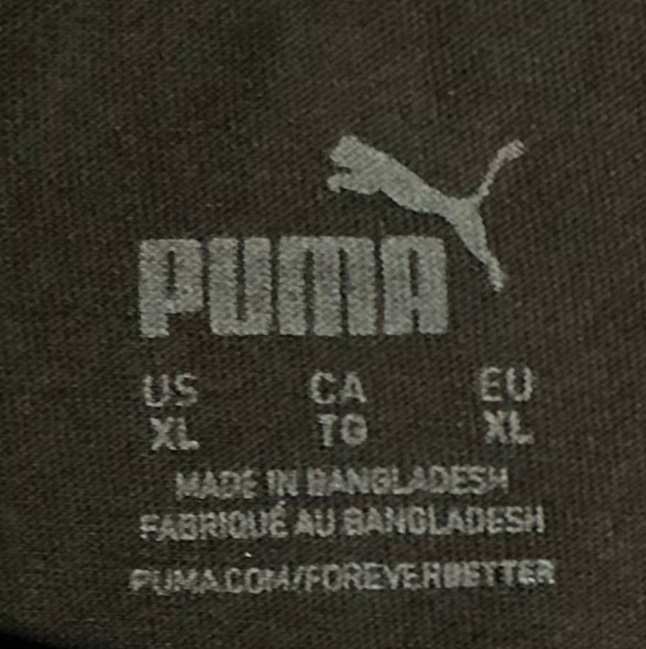 Puma Rainbow Logo T-Shirt Black Multicolor PUMA Letters White Cat XL New Without Tags