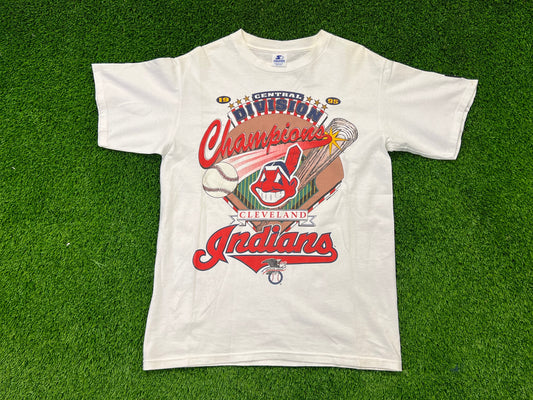 Men’s Starter Cleveland Indians 1995 Central Division Tee Size M