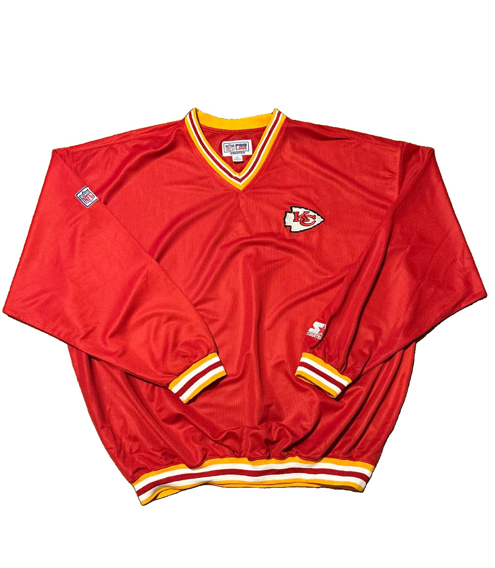Vintage 90s Kansas City Chiefs Starter Pullover Mens XL NWOT Red NFL Pro Line V-Neck Deadstock KC