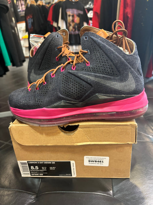 Nike LeBron Denim 10 Sz 8.5