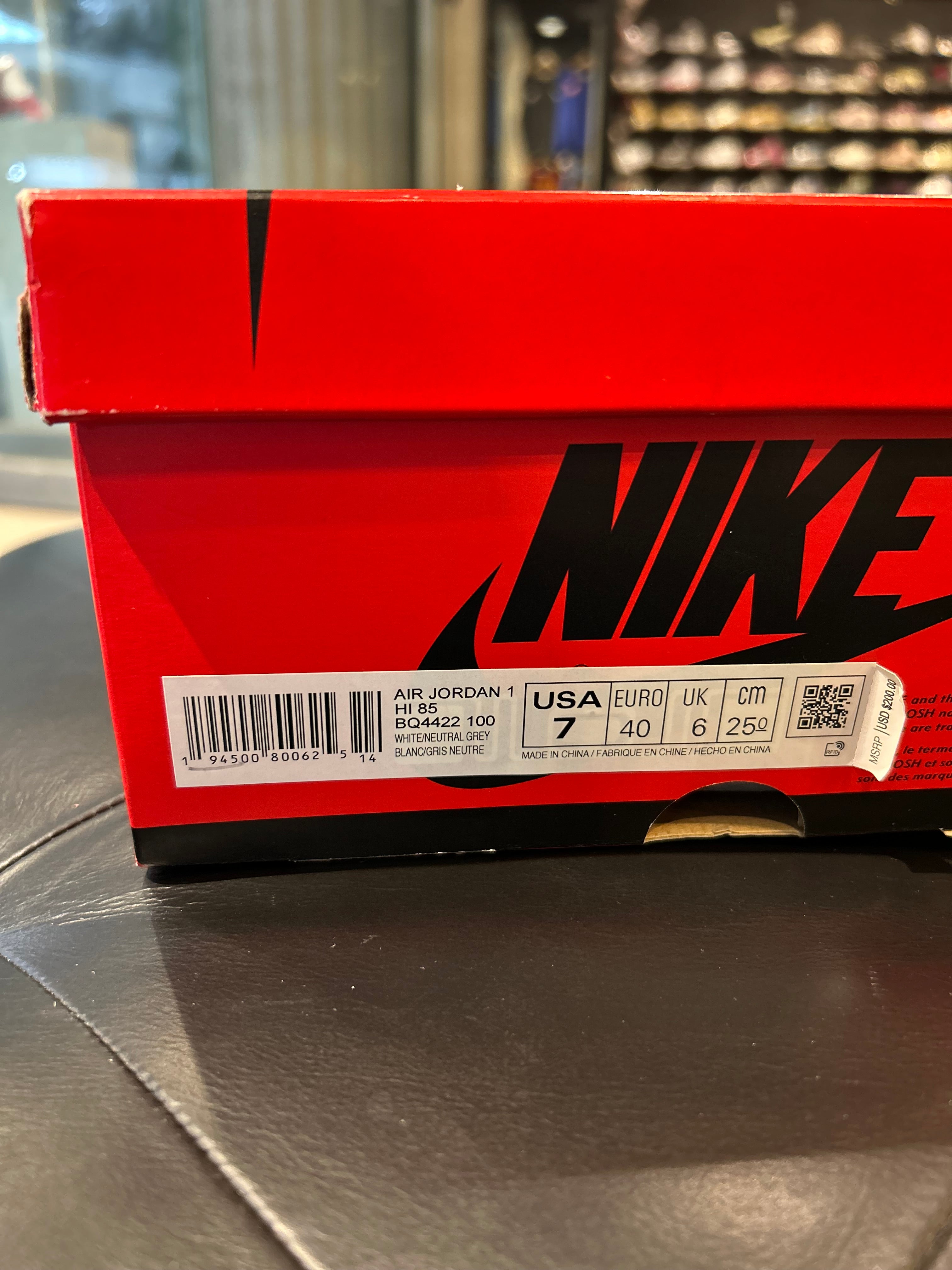 Air Jordan 1 High ‘85 Neutral Grey Size 7 Men’s