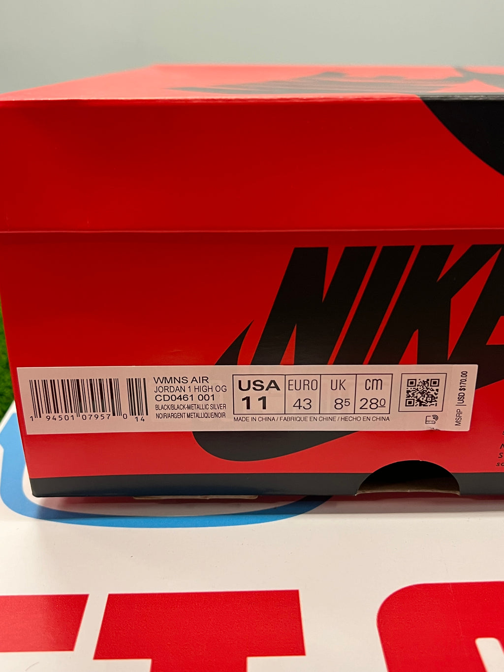 Women’s Air Jordan 1 Silver Toe Brand New