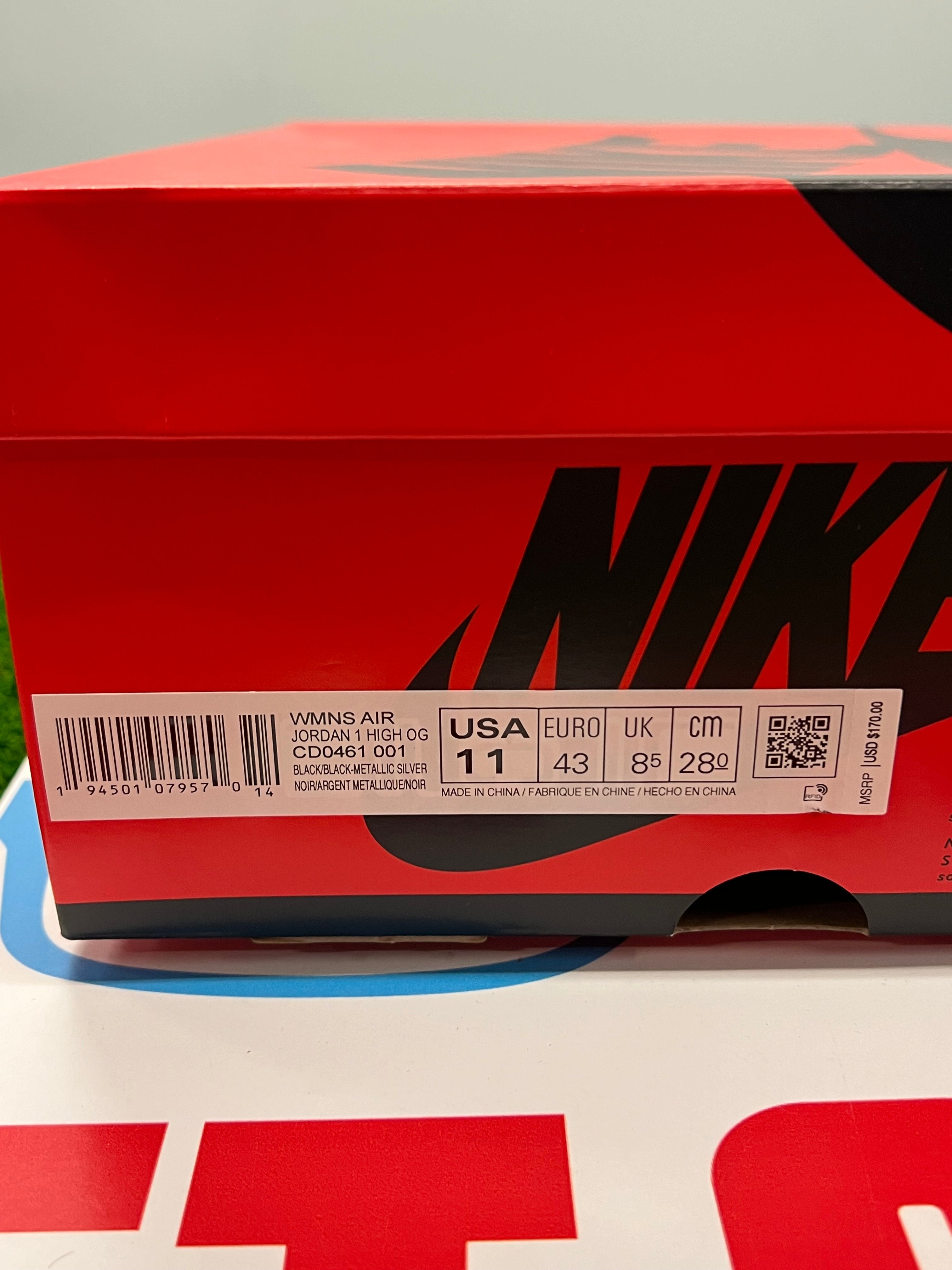 Women’s Air Jordan 1 Silver Toe Brand New