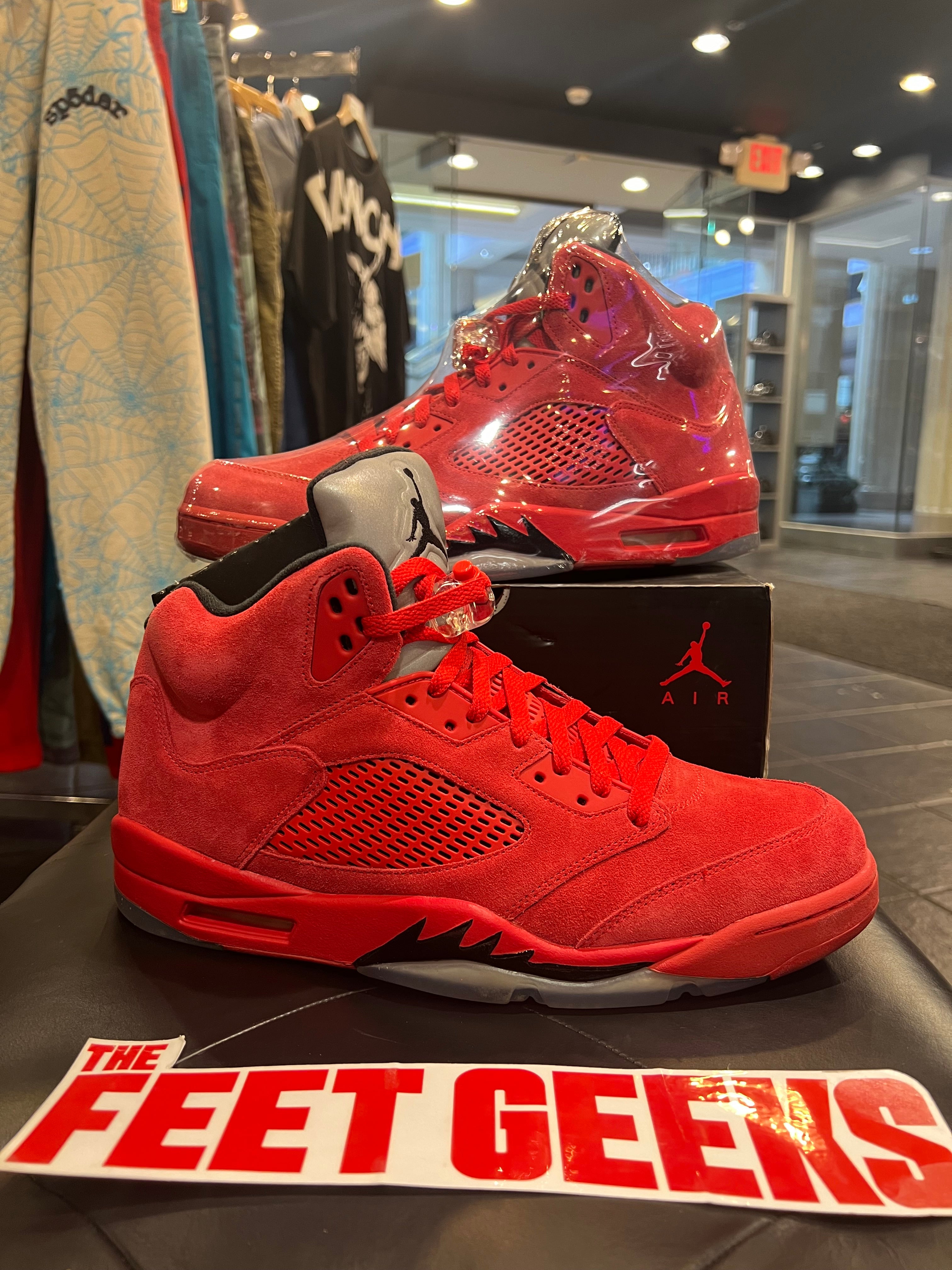Men’s Air Jordan 5 Red Suede Brand New