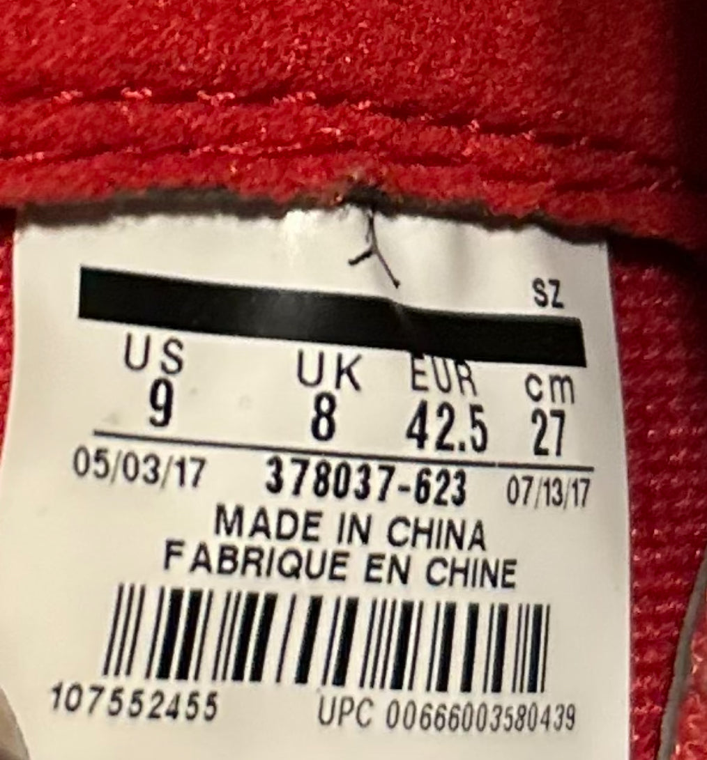 Jordan 11 Retro High Win Like 96 Gym Red 378037-623 Size 9 Authentic 2017