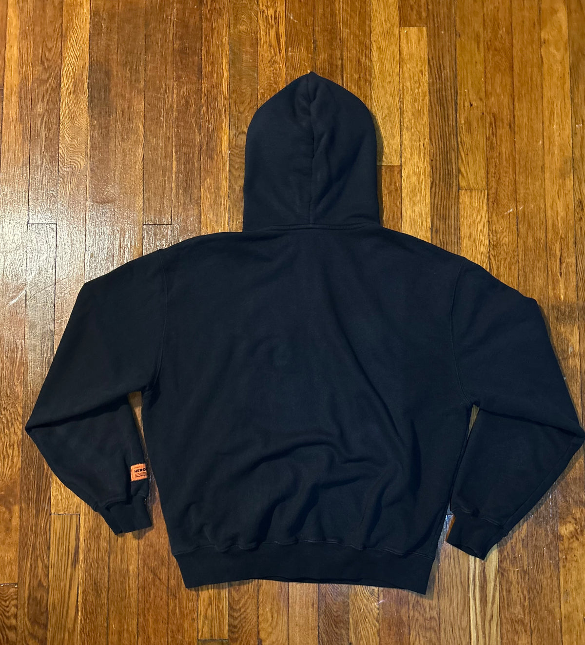 Heron Preston Black Heron Graphic Hoodie and Cyrillic СТИЛЬ Logo Sweatpants Set Size XL HMCH024 Orange Tab Authentic