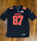 Nike Travis Kelce Kansas City Chiefs Super Bowl LIX Patch Black Jersey Size Large