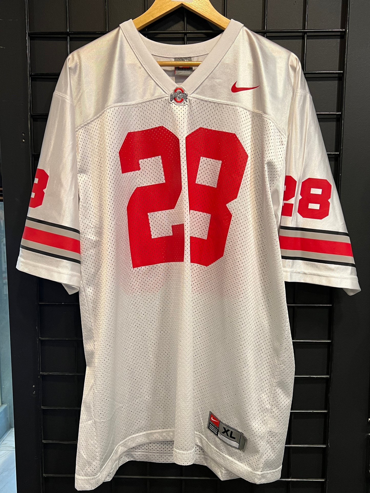 Men’s Nike Ohio State #28 Beanie Wells Jersey Size XL