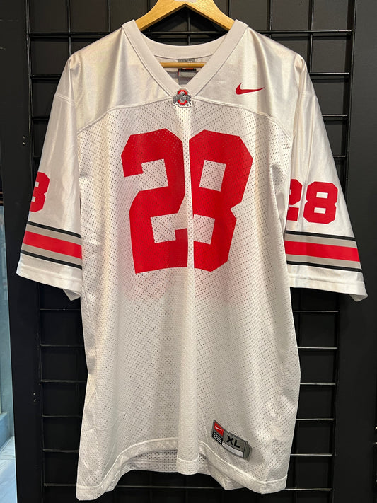 Men’s Nike Ohio State #28 Beanie Wells Jersey Size XL