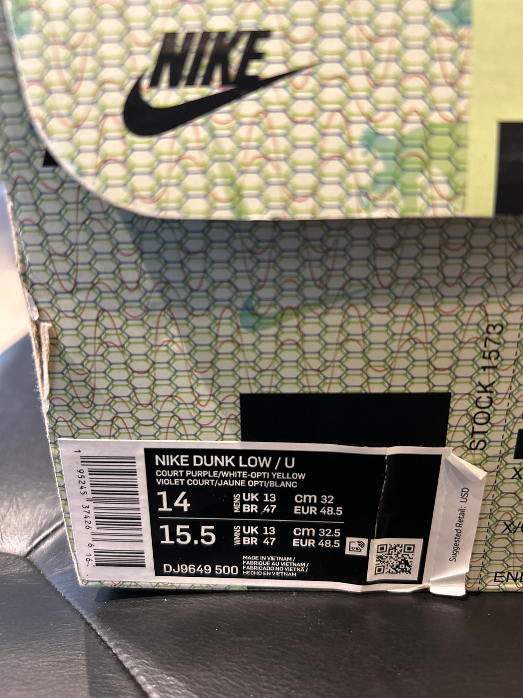Nike Dunk Low Union Purple Size 14 Men’s